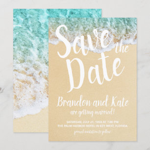 Beach Waves und Sand Save the Date Einladung