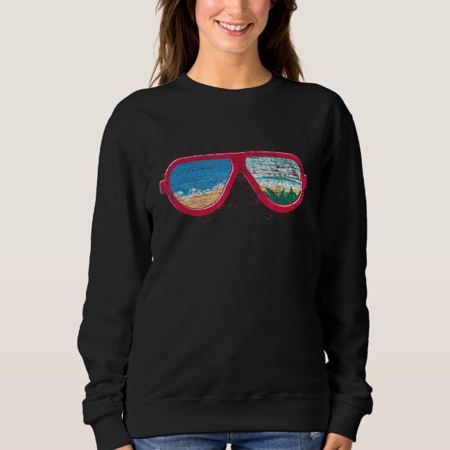 Beach Waves Vacay Mode Exotic Sommer Tropical Sung Sweatshirt (Vorderseite)