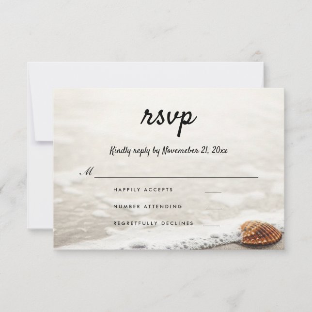 Beach Waves Wedding RSVP (Vorderseite)