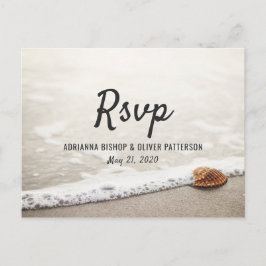 Beach Waves Wedding RSVP Einladungspostkarte