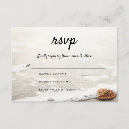 Beach Waves Wedding RSVP Karte