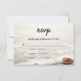 Beach Waves Wedding RSVP Karte