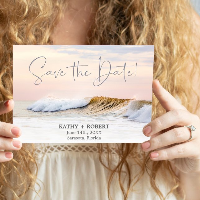 BEACH WEDD SAVE THE DATE KARTE | OCEAN SUNSET (Von Creator hochgeladen)