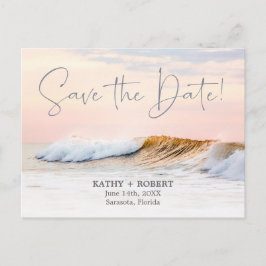 BEACH WEDD SAVE THE DATE POSTCARD | OCEAN WAVES POSTKARTE