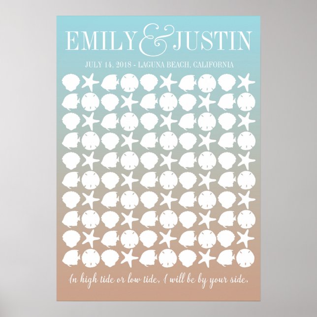 Beach Wedding Alternate Guestbook Poster 20x28