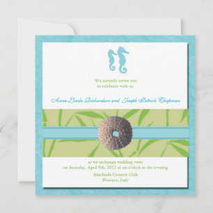 Beach Wedding - Aqua Blue Hochzeit lädt ein Einladung