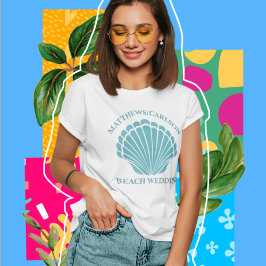 Beach Wedding Aqua Seashell Brautparty T-Shirt