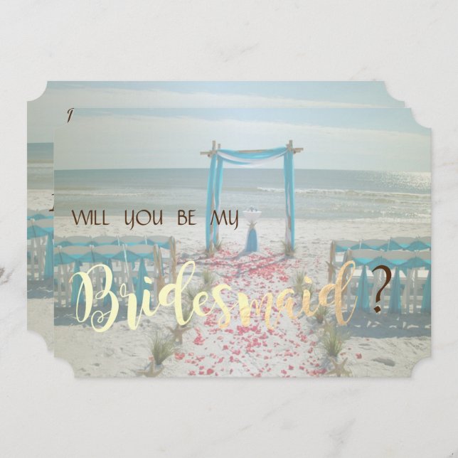 Beach Wedding Arbor Bridesmaid Card Einladung (Vorne/Hinten)