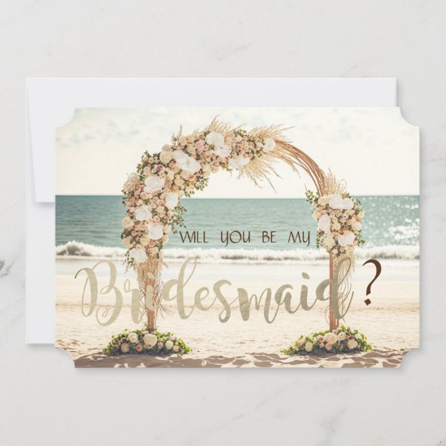 Beach Wedding Arbor Rose Bridesmaid Card Einladung (Vorderseite)