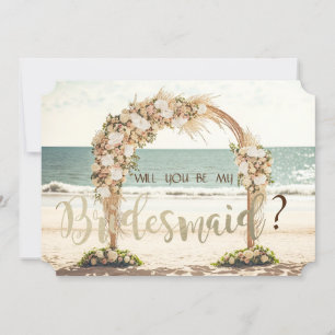 Beach Wedding Arbor Rose Bridesmaid Card Einladung