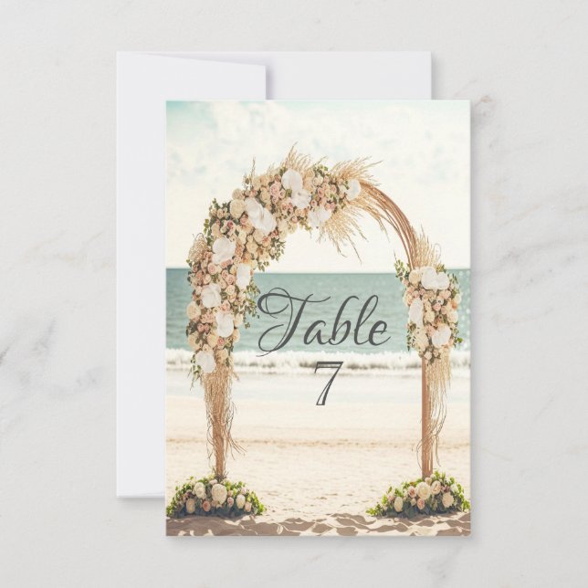Beach Wedding Arbor Rose Einladung (Vorderseite)
