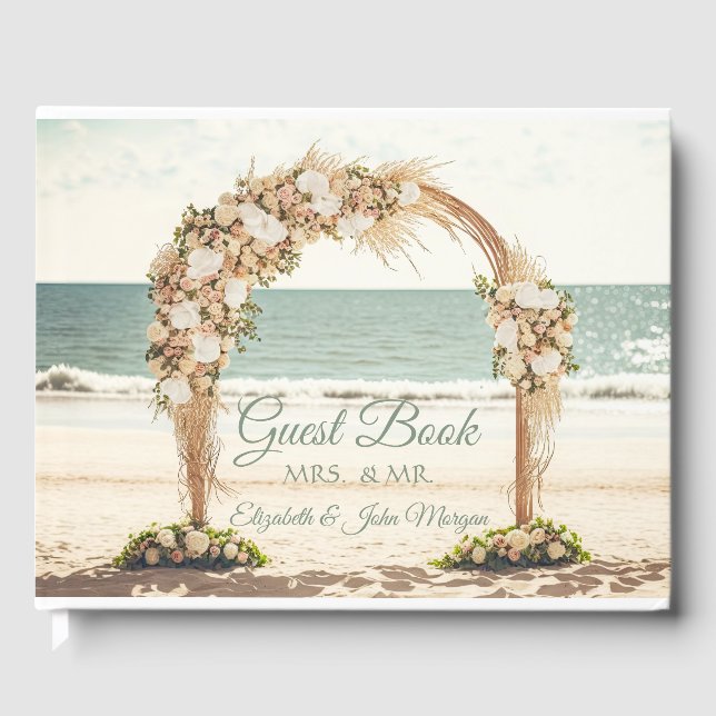 Beach Wedding Arbor Rose Gästebuch (Vorderseite)