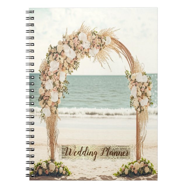 Beach Wedding Arbor Rose Lace Notizblock (Vorderseite)