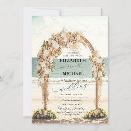 Beach Wedding Arbor Rose Script Hochzeit Einladung