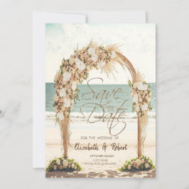 Beach Wedding Arbor Rose Sommer Die Date Card Save The Date