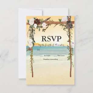 Beach Wedding Arbor RSVP Karte
