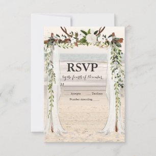 Beach Wedding Arbor RSVP Karte