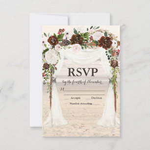 Beach Wedding Arbor RSVP Karte
