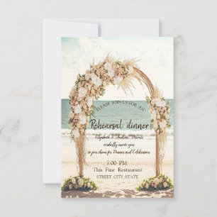 Beach Wedding Arbour Rose Probe Dinner Einladung