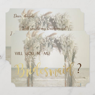 Beach Wedding Arch Bridesmaid Card Einladung