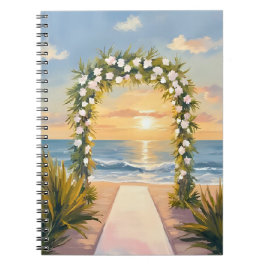 Beach Wedding Arch Floral Watercolor Notizblock
