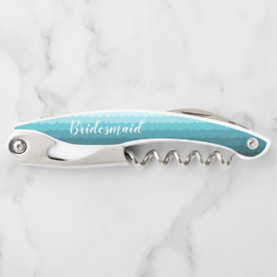 Beach Wedding Blue Waves Bridesmaid mit Namen Kellnermesser
