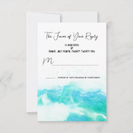 Beach Wedding Blue Waves UAWG Response Card RSVP Karte