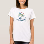 Beach Wedding Brautparty T Shirts<br><div class="desc">Anzug auf die Squad im Stil des Meeres mit diesen lustigen und lebendigen Brautparty-T - Shirt, die ein originelles blaues Krebsdesign und ein feines "Bride Tribe"-Skript in klassischem Marineblau bieten. Diese Shirts sind perfekt für Hochzeiten am Strand, Hochzeiten in Urlaubsort oder eine sonnige Strandhochzeit in Myrtle Beach geeignet und machen...</div>