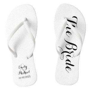 Beach Wedding Bride Flip Flops