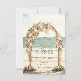 Beach Wedding Chic Arbor Rose Probe Dinner Einladung