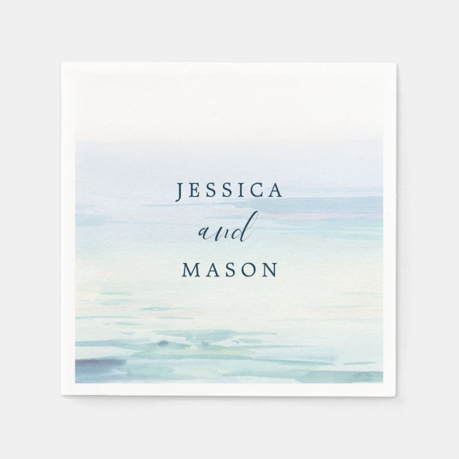 Beach Wedding Cocktail Napkin Serviette (Vorderseite)