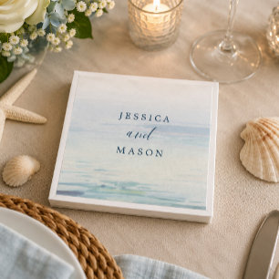 Beach Wedding Cocktail Napkin Serviette