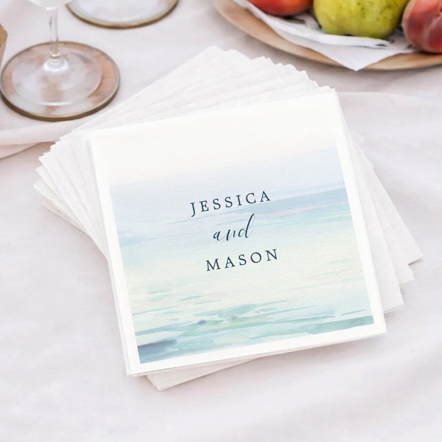 Beach Wedding Cocktail Napkin Serviette (Von Creator hochgeladen)