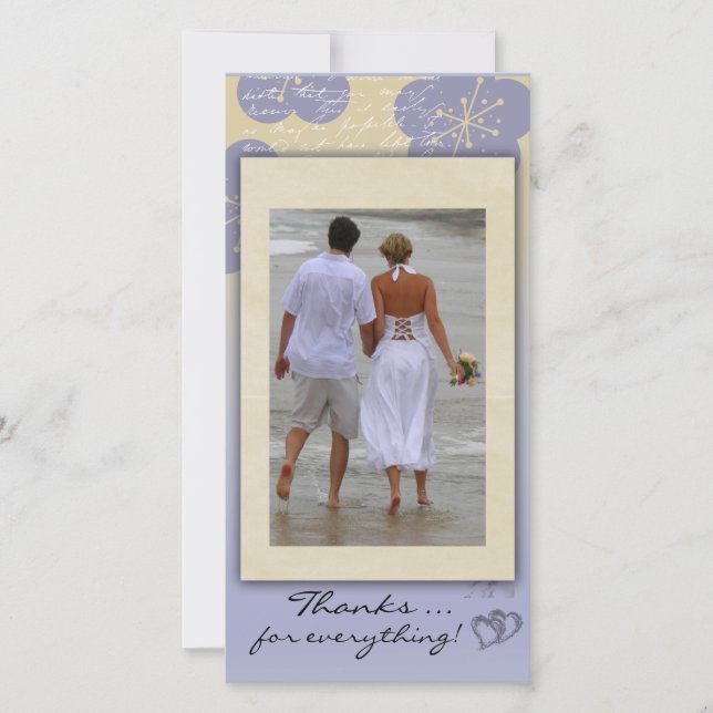 Beach Wedding danke Ihnen Foto Card (Vorderseite)