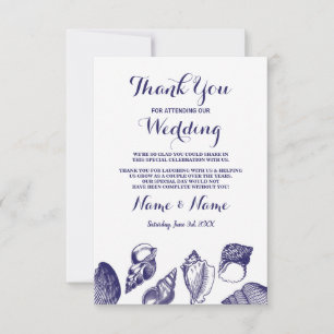 Beach Wedding danke You Card Muscheln Ocean Invite Einladung