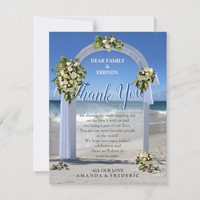 Beach Wedding Dankeschön Card Einladung (Vorderseite)