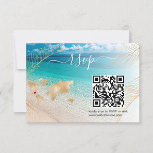 Beach Wedding Destination Passport Karte QR Code