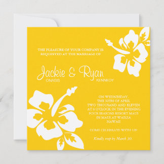 Beach Wedding Einladung Hibiskus Blume Gelb