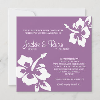 Beach Wedding Einladung Hibiskus Blume Lila