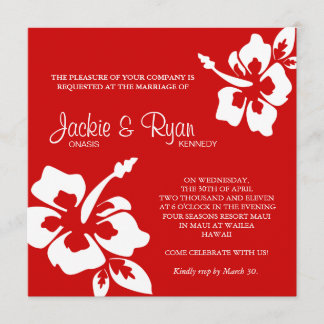 Beach Wedding Einladung Hibiskus Blume Red