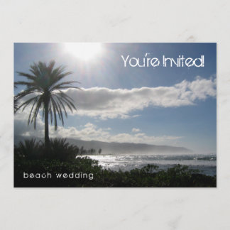 Beach Wedding Einladung Palm Tree