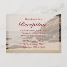 Beach Wedding Empfang Cards - Rocky Beach