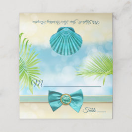 Beach Wedding Empfang Dinner Bow Gem Palm Escort Platzkarte