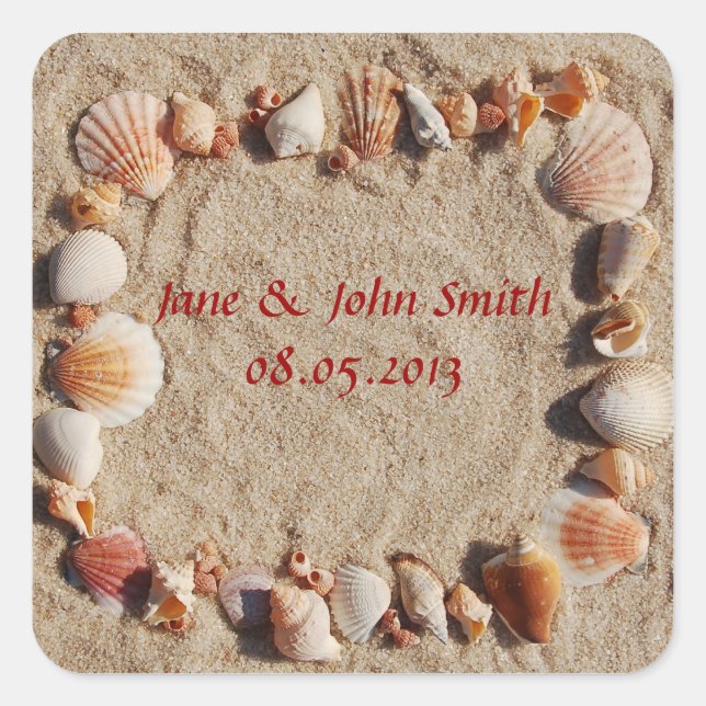Beach Wedding Favor Stickers (Vorderseite)