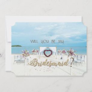 Beach Wedding, Floral Arbor Bridesmaid Card Einladung