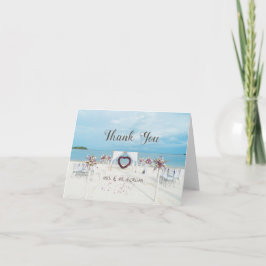 Beach Wedding, Floral Arbor Dankeskarte