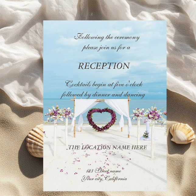 Beach Wedding Floral Arbor Empfang Einladung (Von Creator hochgeladen)