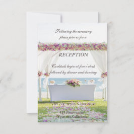 Beach Wedding Floral Empfang Einladung