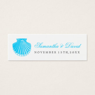 Beach Wedding Gefallen Tag Scallop Muschel Türkis