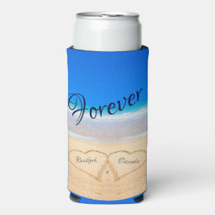Beach Wedding Hearts in Sand Guest Keepake Can C Selters Dosenkühler